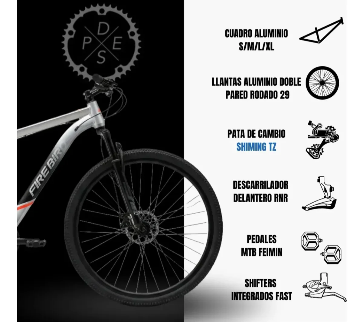 BICICLETA FIREBIRD RODADO 29 BLANCA 2