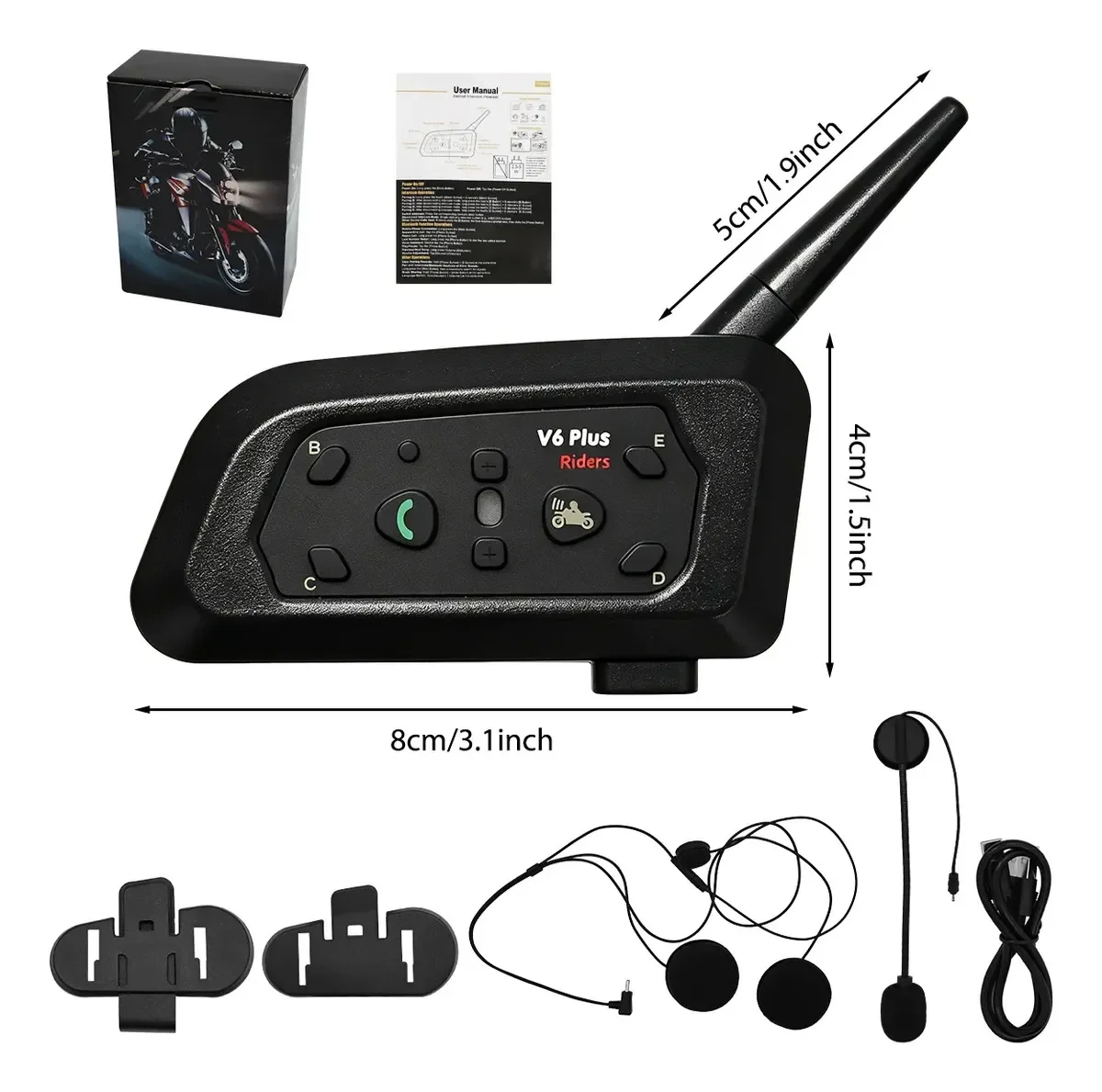 INTERCOMUNICADOR ZRIDER V6-PRO BLUETOOTH MANOS LIBRES 2