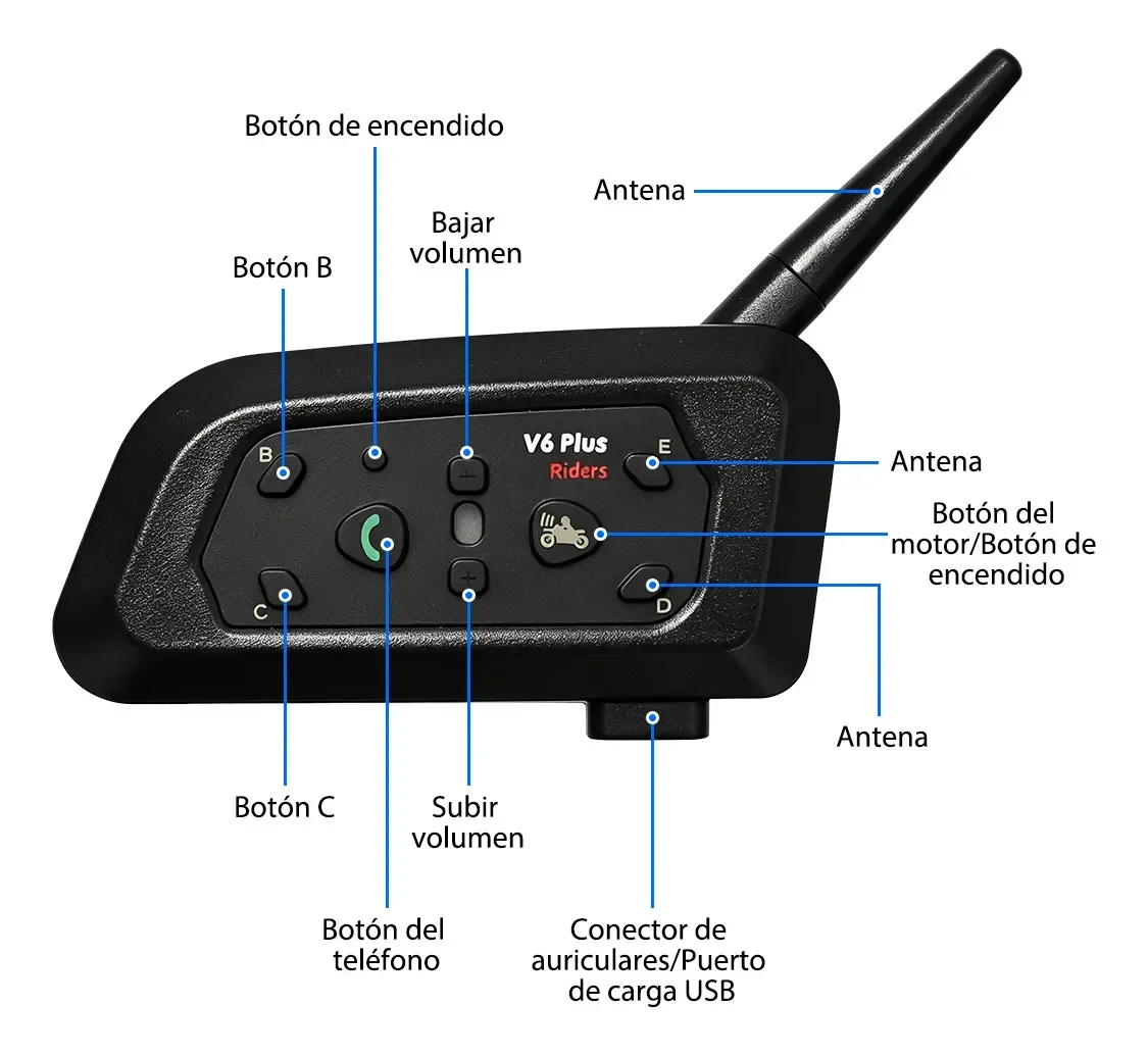 INTERCOMUNICADOR ZRIDER V6-PRO BLUETOOTH MANOS LIBRES 4